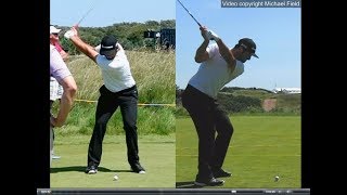 Jon Rahm golf swing  Long Iron faceon amp downtheline July 2017 [upl. by Kazimir]