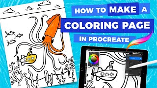 How to Make a Coloring Page in Procreate [upl. by Anagrom]