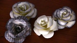 Como hacer Flores de papel Rosas facil [upl. by Doolittle340]