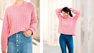 Crochet Ribbed Sweater DIY Tutorial [upl. by Blaine]