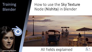 How to use the sky texture node Nishita in Blender [upl. by Ericha]