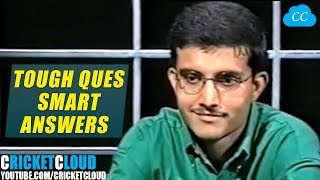 Sourav Ganguly Smartly Answering tough Questions  RARE OLD INTERVIEW [upl. by Annaeg]