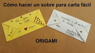 💌  SOBRE  💌 para CARTA FACIL ✅  Origami PASO A PASO [upl. by Oremoh237]