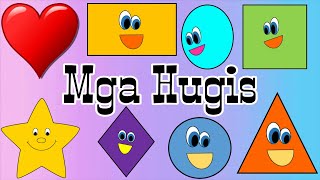 MGA HUGIS SHAPES  TAGALOG  ENGLISH [upl. by Zachery253]