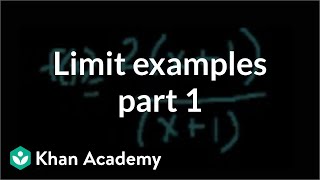 Limit examples part 1  Limits  Differential Calculus  Khan Academy [upl. by Idolah]