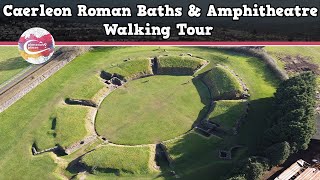 CAERLEON ROMAN BATHS amp AMPHITHEATRE WALES  Walking Tour  Pinned on Places [upl. by Binah798]