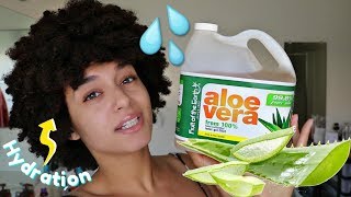 Using Aloe Vera Juice On My Type 4 Hair  Low Porosity [upl. by Liliane]