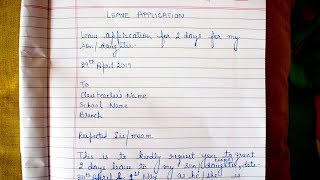 How To Write A Sick Leave Letter To A Teacher From A ParentSick Absence Leave Application by Parent [upl. by Eph175]