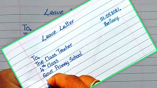 leave letter  easy to write leave letter for class teacher  suffering from fever [upl. by Mello]