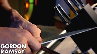 How To Sharpen A Knife  Gordon Ramsay [upl. by Ecila]