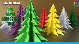 3D Paper Christmas Tree  How to Make a 3D Paper Xmas Tree DIY Tutorial [upl. by Natelson715]