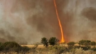 Tornado Engulfed by Fire Caught on Tape  Good Morning America  ABC News [upl. by Assirat]