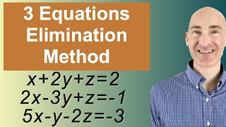 Solving Systems of 3 Equations Elimination [upl. by Kent]