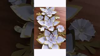 Flores de papel para decorar en blanco y dorado Paper FLOWERS [upl. by Soll]