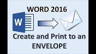 Word 2016  Printing an Envelope  How To Print Address on Envelopes From Printer in HP Canon Epson [upl. by Katti284]