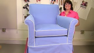 How To Slipcover An Attached Pillow Back Club Chair [upl. by Olegnaid]