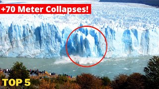 5 GIANT 70 Meter Glacier Wall Collapses [upl. by Laurena727]