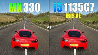 GeForce MX330 vs i5 1135G7 Intel Iris Xe Graphics Gaming Test  2021 [upl. by Cade]