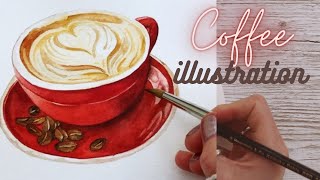 WATERCOLOR COFFEE TUTORIAL [upl. by Derfnam]