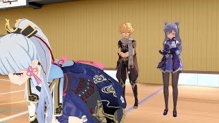 【MMD】KEQING AND AYAKA FIGHTS OVER AETHER Aether x Keqing  GENSHIN IMPACT ANIMATION [upl. by Lubin247]