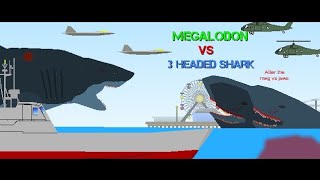 Megalodon Vs 3 headed shark [upl. by Stockmon]