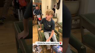 Boys reaction to toy not knowing its real dirt bike is adorable ❤️  Dad almost ruined surprise 😂 [upl. by Eimoan]