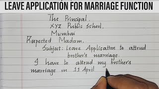 Leave letter for marriage functionLeave ApplicationLetter writing Neat and Clean Handwriting [upl. by Issak]