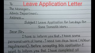 How to write a leave application letter for Office [upl. by Learrsi594]