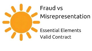 Fraud vs Misrepresentation  Other Essential Elements of a Valid Contract  CA CPT  CS amp CMA [upl. by Haelahk]