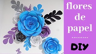 COMO HACER FLORES GIGANTES DE PAPEL EN 5 MINUTOS FÁCIL DIY [upl. by Fachan]