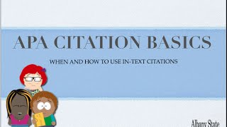 APA Intext Citations 6th Edition [upl. by Gardell552]