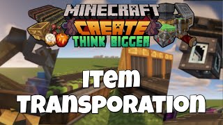 Minecraft Create Mod Tutorial  Ways to Transport Items Ep 34 [upl. by Jewel]