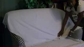 DIY Sofa Slip Cover Easy Tutorial Pt 1 [upl. by Ahselet769]